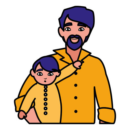 father with baby son characters vector illustration designのイラスト素材
