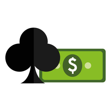 casino clover with money vector illustration designのイラスト素材