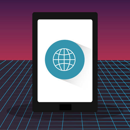 tablet with app browser vector illustration designのイラスト素材