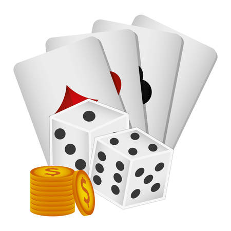 poker cards casino icons vector illustration designのイラスト素材