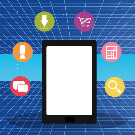 tablet with applications menu vector illustration designのイラスト素材