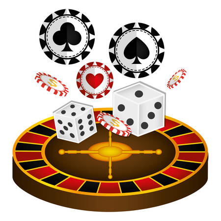 roulette fortune casino icons vector illustration designのイラスト素材