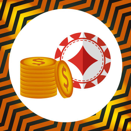 casino chips with money icons vector illustration designのイラスト素材