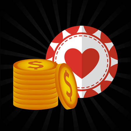 casino chips with money icons vector illustration designのイラスト素材