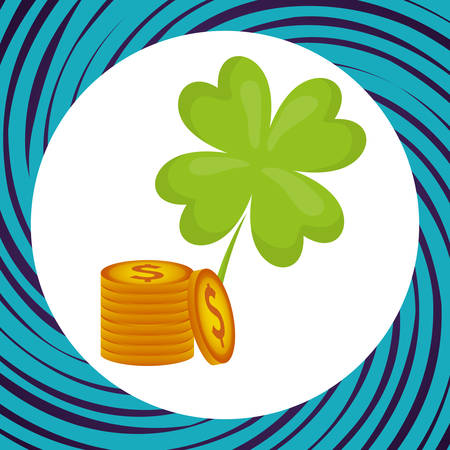 casino clover with money vector illustration designのイラスト素材