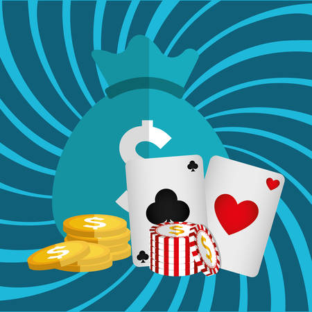 poker cards casino icons vector illustration designのイラスト素材