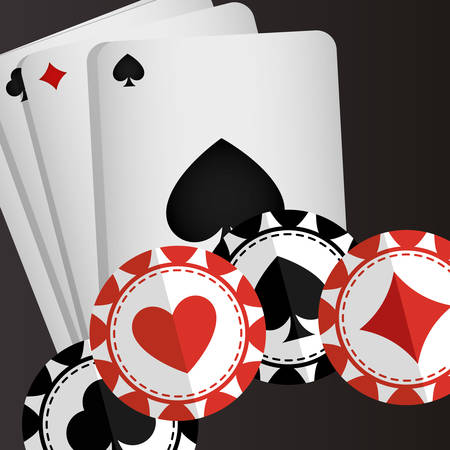poker cards casino icons vector illustration designのイラスト素材