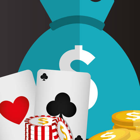 fortune casino set items vector illustration designのイラスト素材