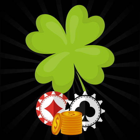 casino chips with money icons vector illustration designのイラスト素材