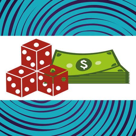 casino dice with money icons vector illustration designのイラスト素材