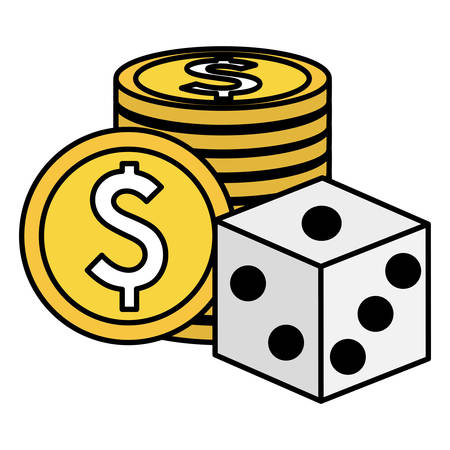casino dice with money icons vector illustration designのイラスト素材