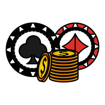 casino chips with money icons vector illustration designのイラスト素材