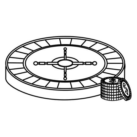 roulette fortune casino icons vector illustration designのイラスト素材