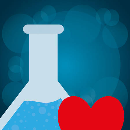 tube test flask with heart cardio vector illustration designのイラスト素材