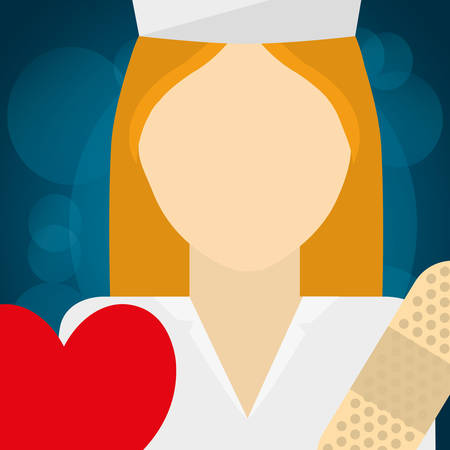 medical nurse with heart cardio vector illustration designのイラスト素材
