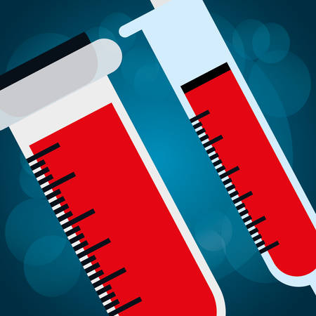 tube test blood with injection vector illustration designのイラスト素材