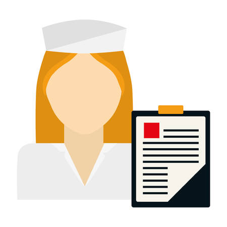 medical nurse with checklist vector illustration designのイラスト素材