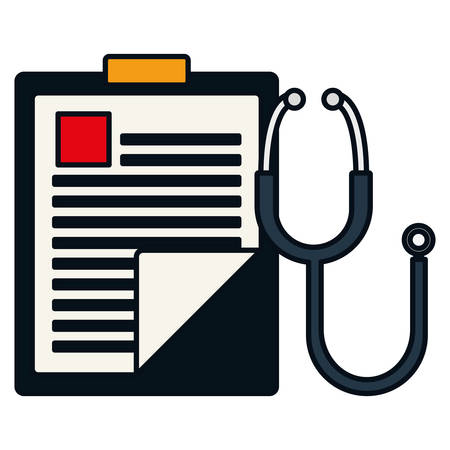 medical order checklist with stethoscope vector illustration designのイラスト素材