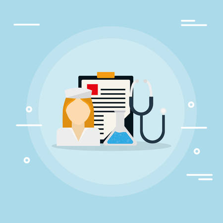 medical nurse with stethoscope vector illustration designのイラスト素材