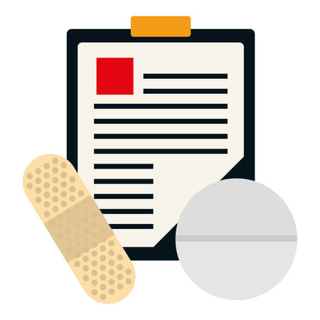medical order checklist with pill drug vector illustration designのイラスト素材