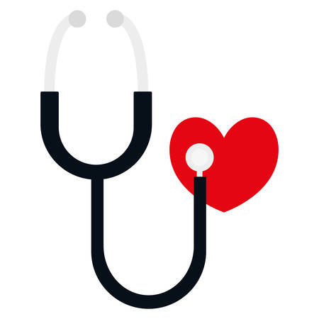 heart cardio with stethoscope vector illustration designのイラスト素材