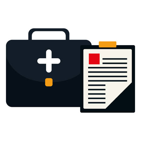 medical order checklist with medical kit vector illustration designのイラスト素材
