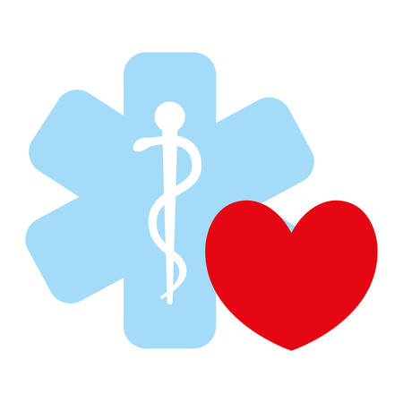 heart cardio with medical symbol vector illustration designのイラスト素材