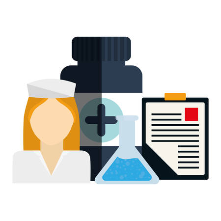 medical nurse with tube test vector illustration designのイラスト素材