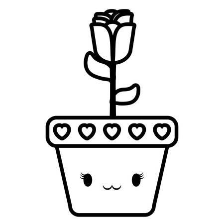 beautiful rose flower decorative icon vector illustration designのイラスト素材