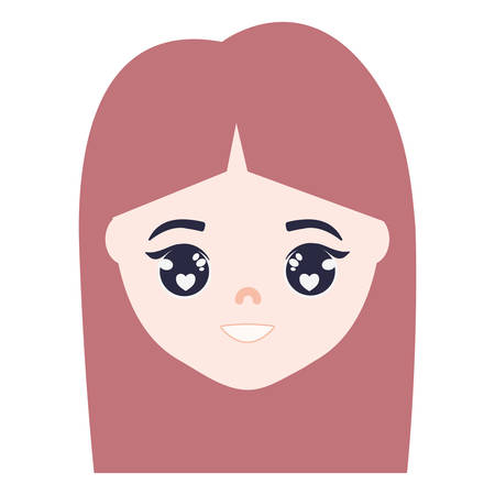 cute and little girl head vector illustration designのイラスト素材