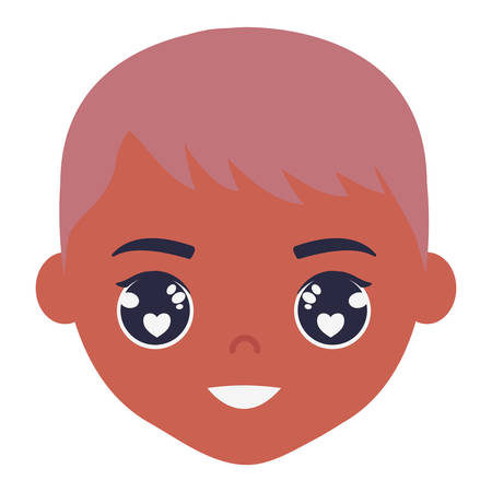teenager boy young head character vector illustration designのイラスト素材