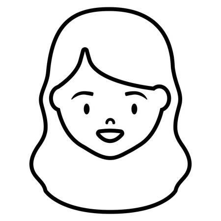 cute and little girl head vector illustration designのイラスト素材