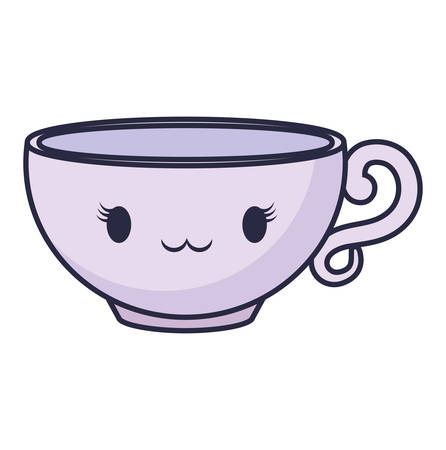 coffee cup kawaii character vector illustration designのイラスト素材