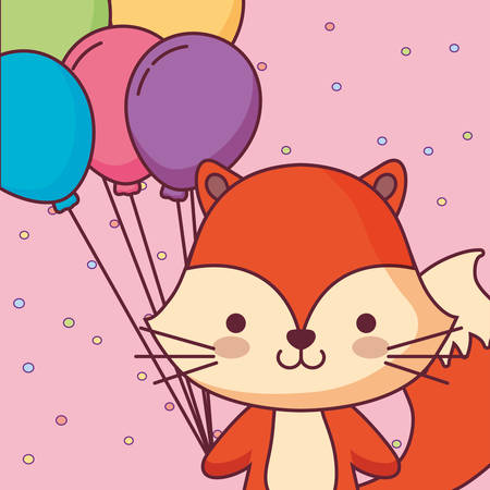 cute and little fox character vector illustration designのイラスト素材