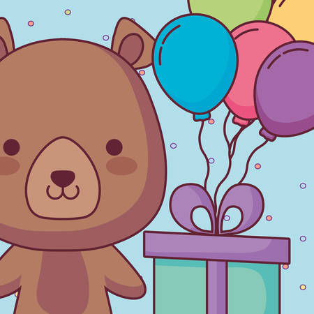 cute and little bear character vector illustration designのイラスト素材