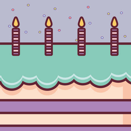sweet birthday cake with candles vector illustration designのイラスト素材