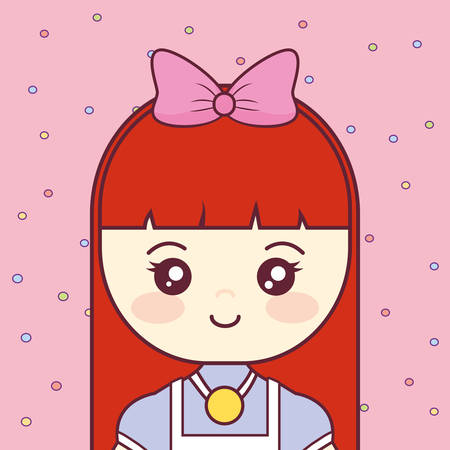 cute and little girl character vector illustration designのイラスト素材
