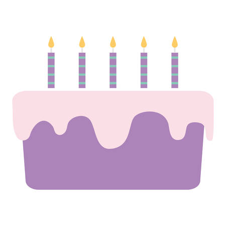 sweet birthday cake with candles vector illustration designのイラスト素材
