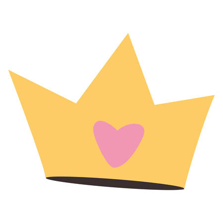 cute queen crown with heart vector illustration designのイラスト素材