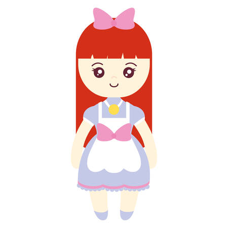 cute and little girl character vector illustration designのイラスト素材