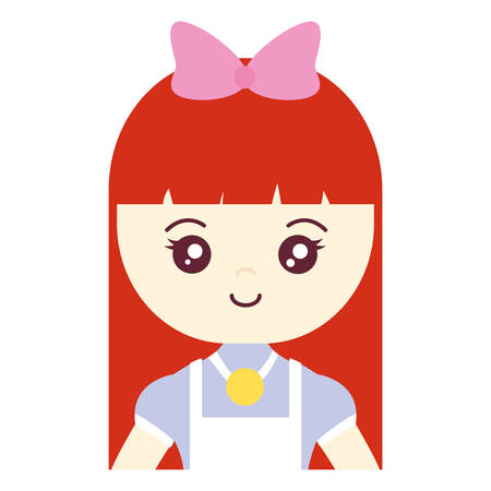 cute and little girl character vector illustration designのイラスト素材