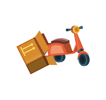 delivery motorcycle scooter with box vector illustration designのイラスト素材