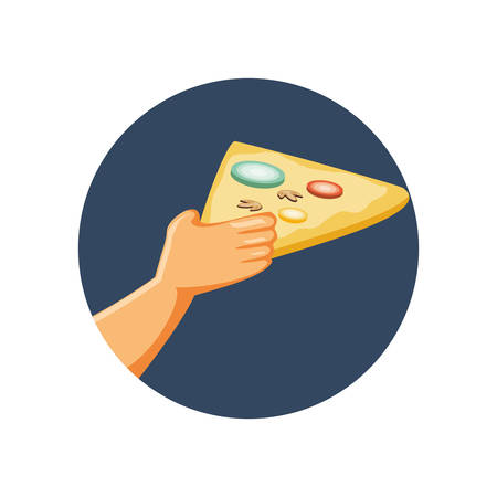 delicious pizza fast food vector illustration designのイラスト素材