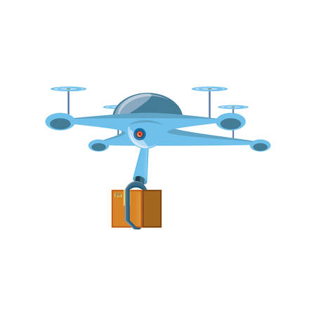 drone technology with box carton vector illustration designのイラスト素材