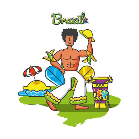 male brazilian dancer character vector illustration designのイラスト素材