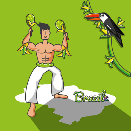 male brazilian dancer character vector illustration designのイラスト素材