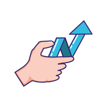 hand with statistics arrow vector illustration designのイラスト素材