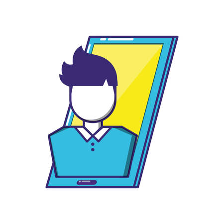 elegant businessman in smartphone vector illustration designのイラスト素材