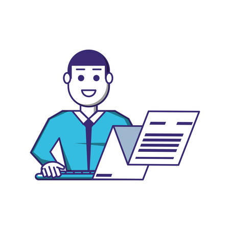 elegant businessman with receipt paper vector illustration designのイラスト素材