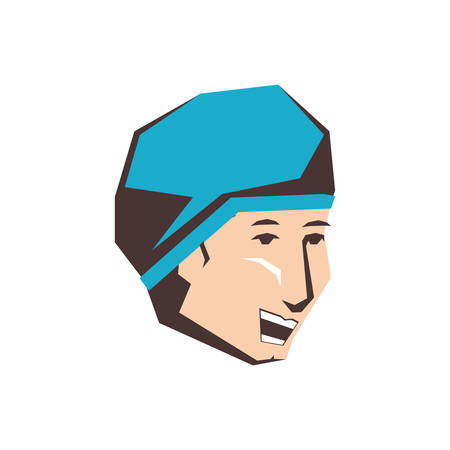 head of young man avatar character vector illustration designのイラスト素材